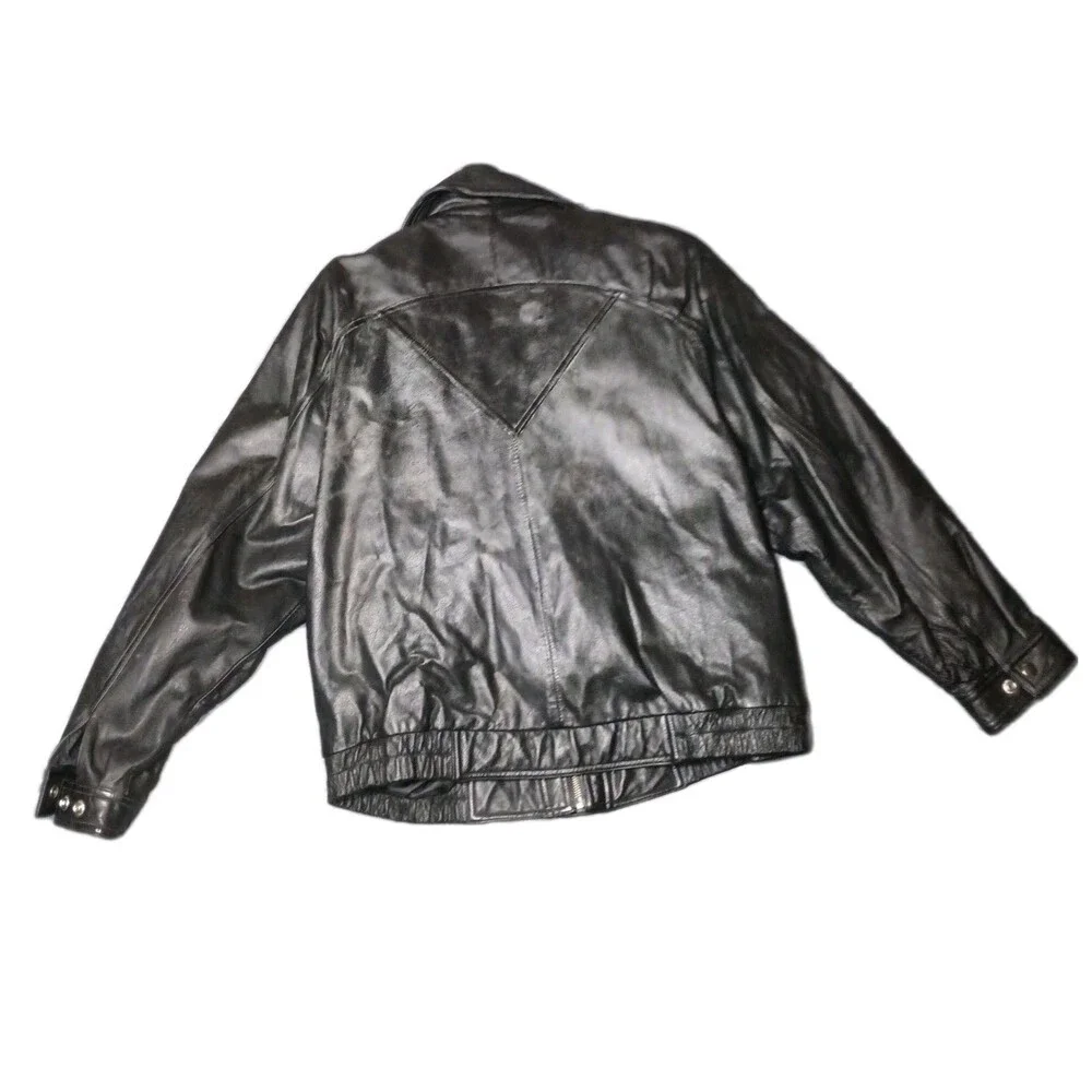 Wilson Leather Jacket Large Heavy Duty Bomber Jacket